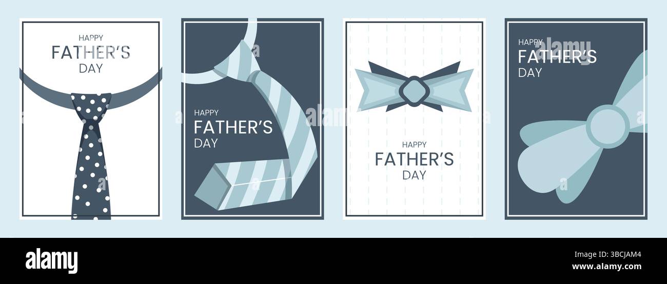 Cartolina per la festa del papà, poster e banner, eleganti design con cravatta e cravatta ad arco per papà, illustrazione Vector di benvenuto in stile piatto Illustrazione Vettoriale Cartolina per la festa del papà, poster e banner, eleganti design con cravatta e cravatta ad arco per papà, illustrazione Vector di benvenuto in stile piatto Illustrazione Vettoriale