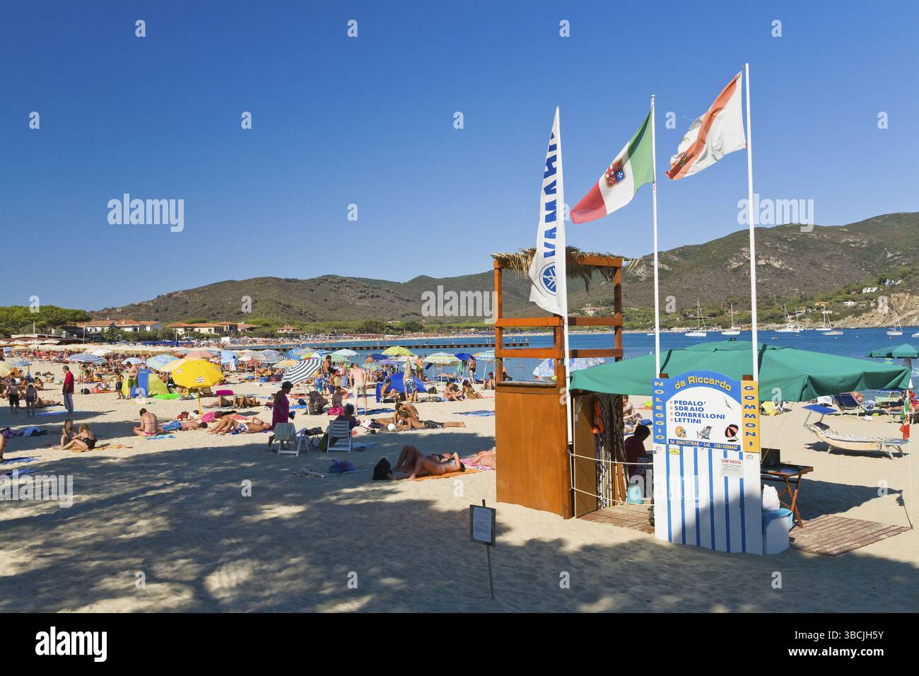 Marina di campo Beach, Elba, Toscana, Italia, Europa Foto Stock
