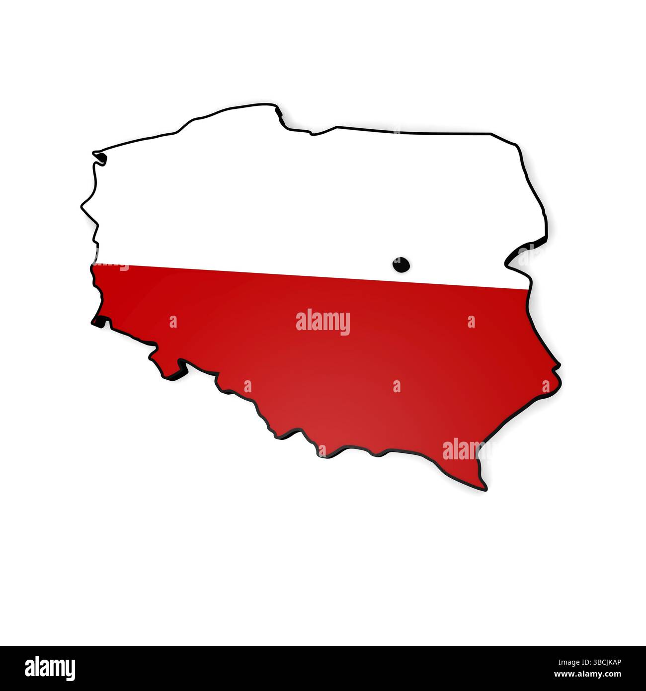 Mappa 3d della Polonia Foto Stock