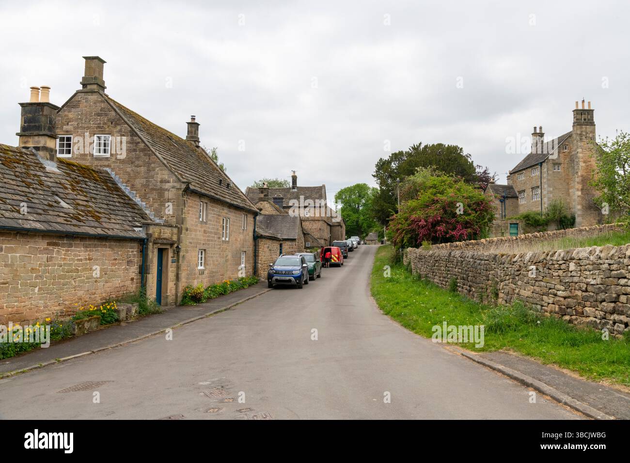 Villaggio di Beeley nel Peak District, Derbyshire, Inghilterra Foto Stock