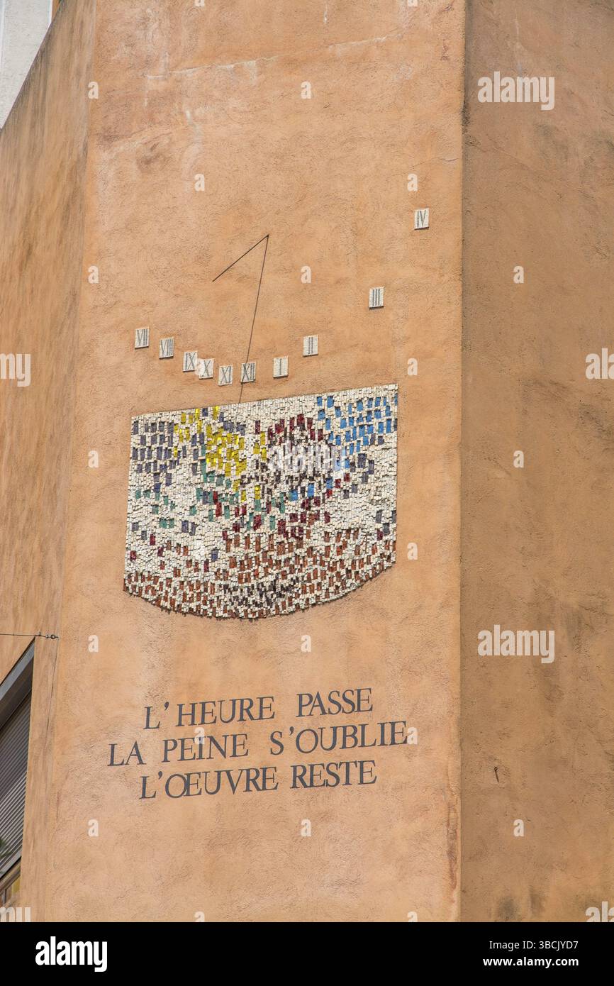 Sundial, Grasse, Var, Provenza, Francia meridionale, Flair, Mediterraneo, Francia, Europa Foto Stock