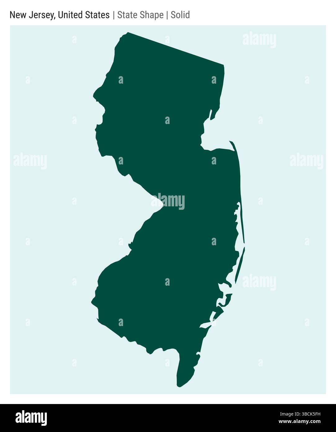 New Jersey, Stati Uniti. Semplice mappa vettoriale. Stato forma. Stile solido. Confine del New Jersey. Illustrazione vettoriale. Illustrazione Vettoriale