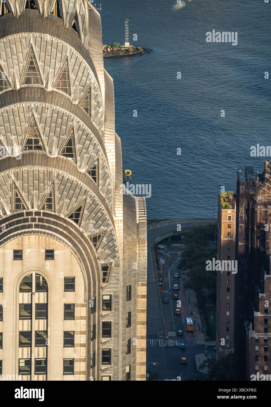 Caratteristico stile architettonico Art Deco del Chrysler Building, New York City, USA Foto Stock