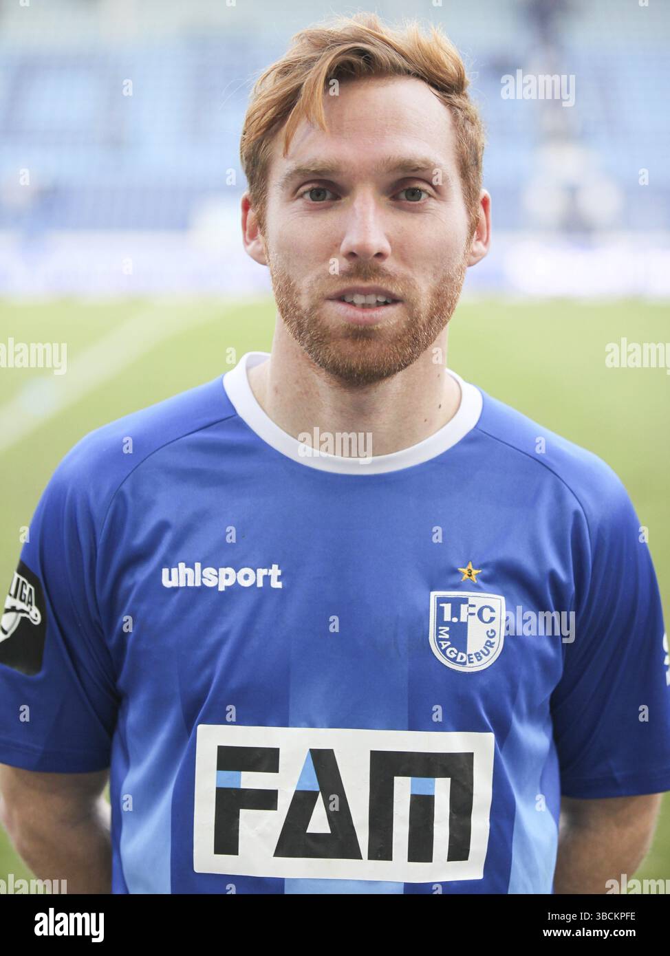 Calciatore tedesco Nico Hammann dell'1.FC Magdeburg DFB 3.Liga stagione 2015/16, calciatore tedesco Nico Hammann dell'1.FC Magdeburg DFB 3.Liga Foto Stock