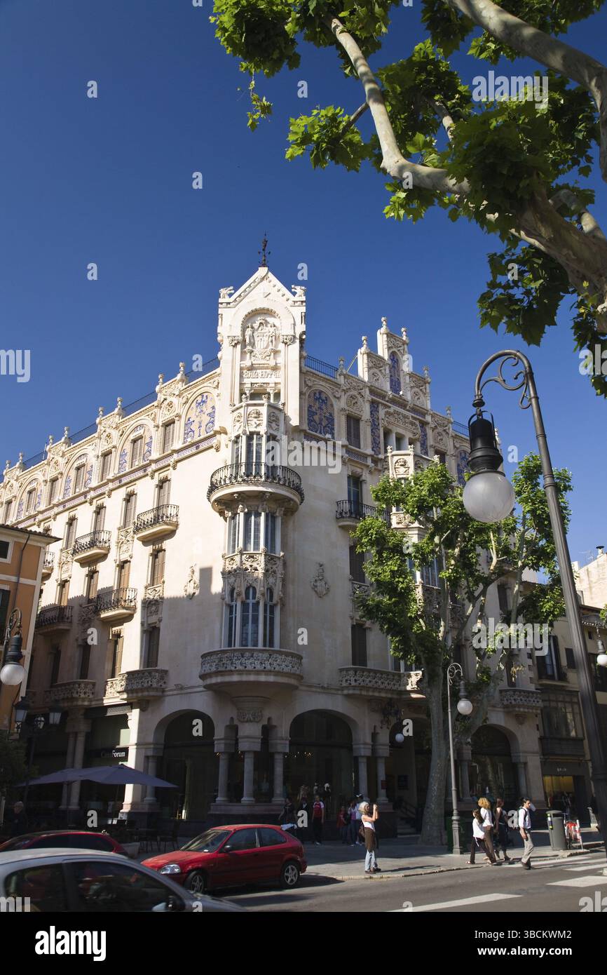Casa a Placa del Mercat, Palma, Maiorca, Spagna, Europa Foto Stock