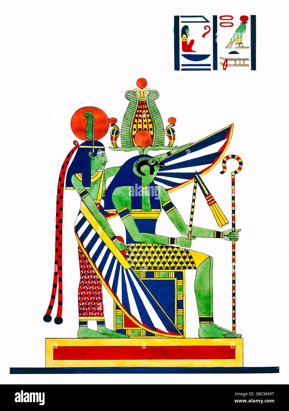 Illustrazione di Atum dal "Pantheon Egyptian" di Leon Dubois, XIX secolo, arte francese, immagine mitologica del dio creatore nel pantheon egiziano Foto Stock Illustrazione di Atum dal "Pantheon Egyptian" di Leon Dubois, XIX secolo, arte francese, immagine mitologica del dio creatore nel pantheon egiziano Foto Stock