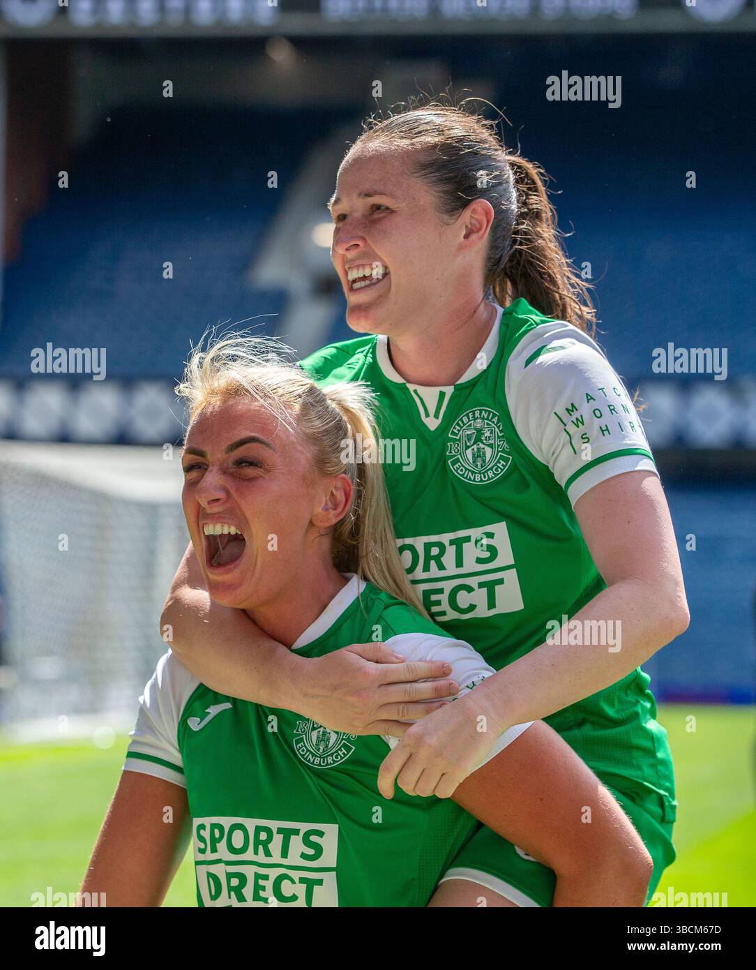 18 maggio 2025, il Rangers Women's FC ha giocato l'Hibernian Women's FC all'Ibrox Stadium di Glasgow nella finale della Scottish Women's Premier League. Foto Stock