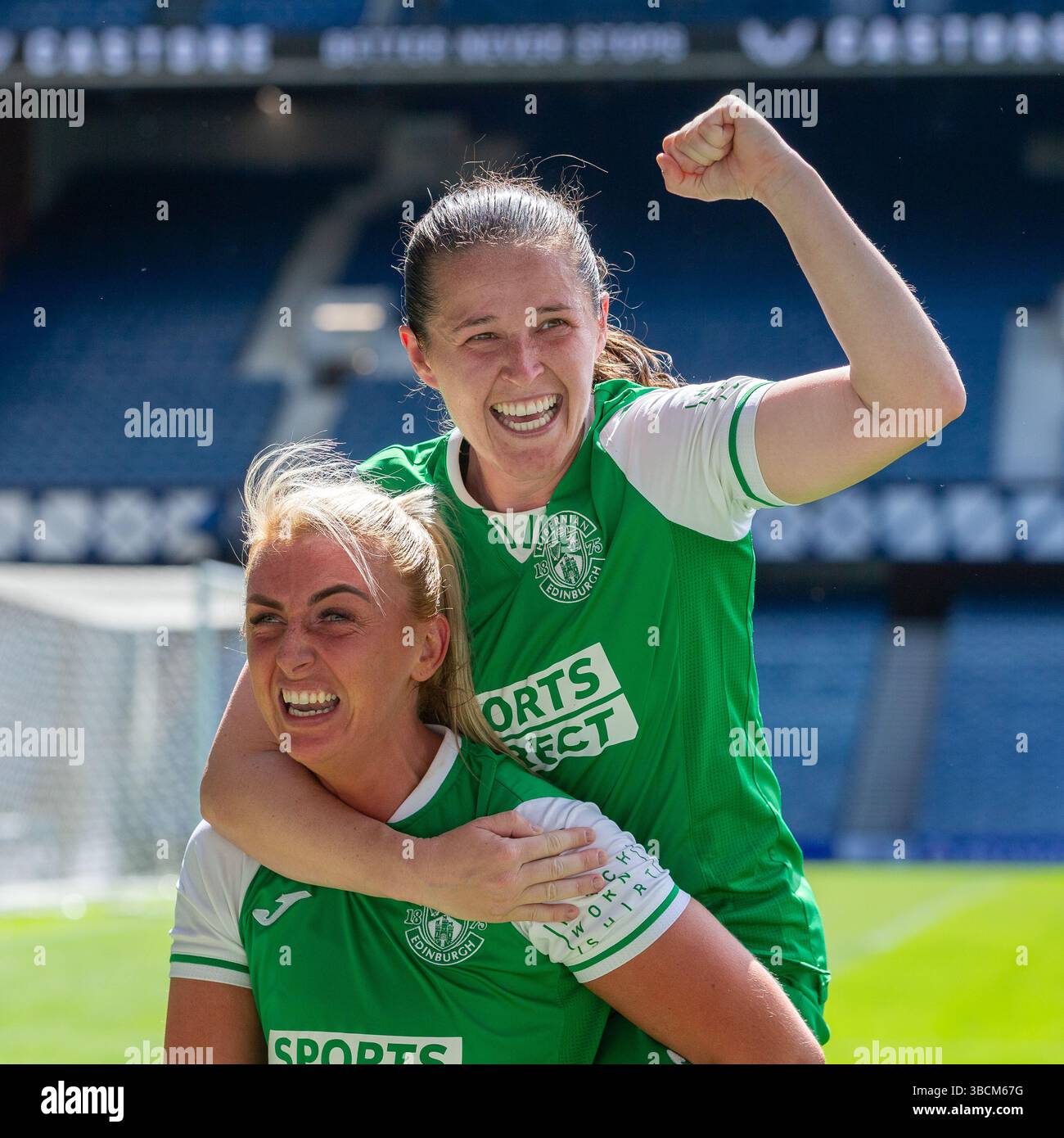 18 maggio 2025, il Rangers Women's FC ha giocato l'Hibernian Women's FC all'Ibrox Stadium di Glasgow nella finale della Scottish Women's Premier League. Foto Stock