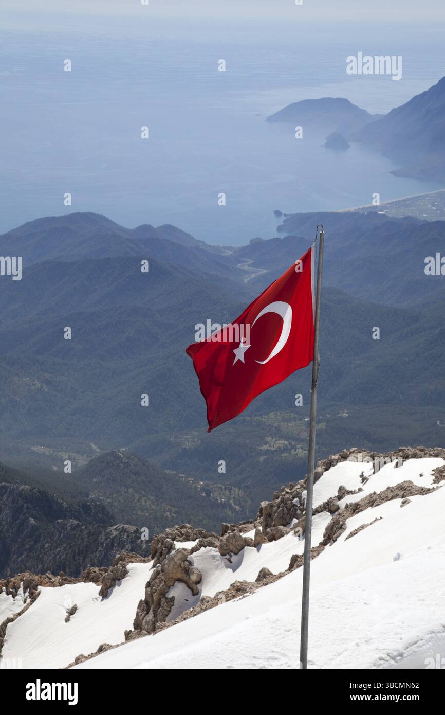 Vista sulla costa turca del Mediterraneo Foto Stock