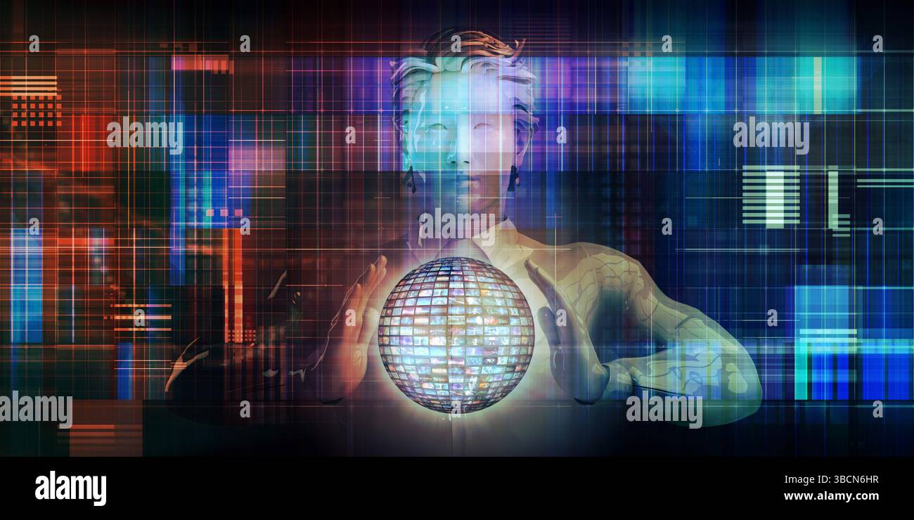 Piattaforma multimediale nell'era digitale di Internet Foto Stock