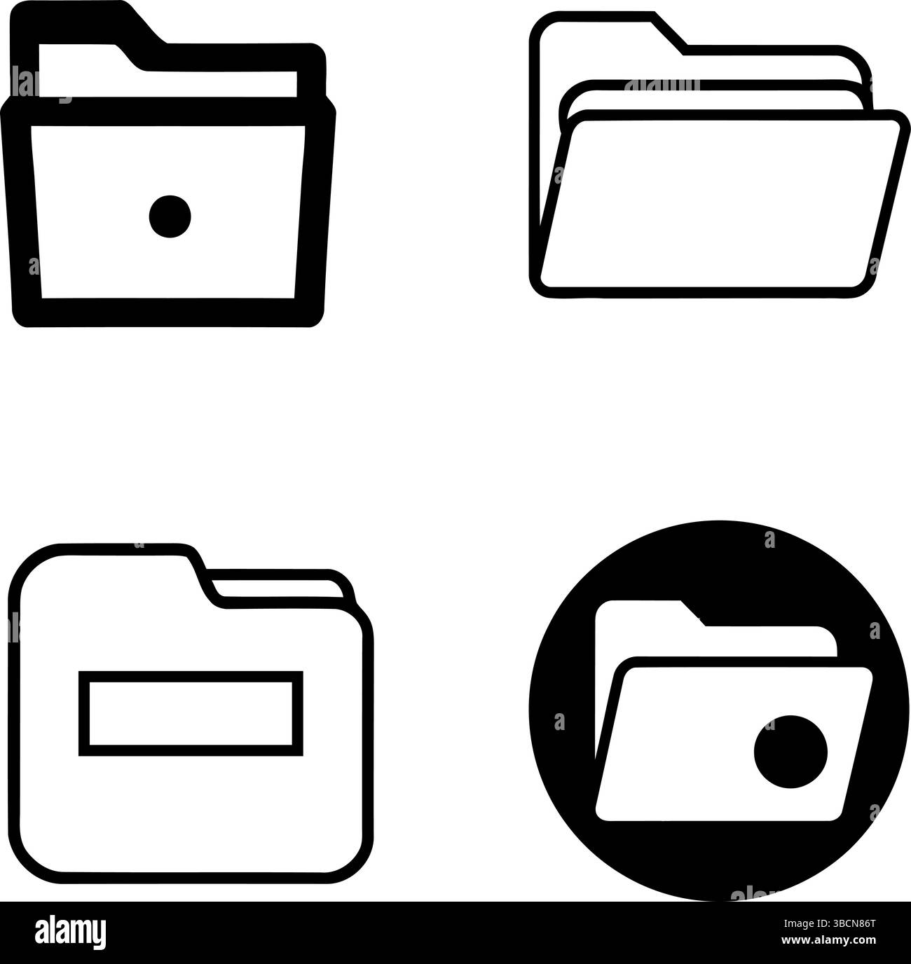 Raccolta icone cartella - disegni vettoriali minimalisti Illustrazione Vettoriale