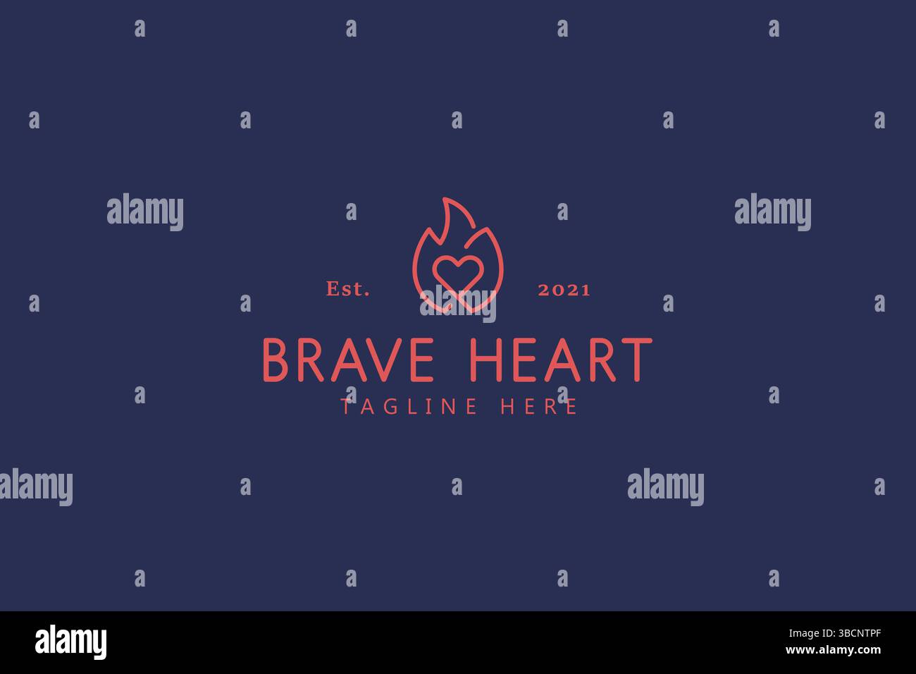 Logo Brave Heart Icon. Burning Love. Coppia, rapporto caldo. Illustrazione Vettoriale