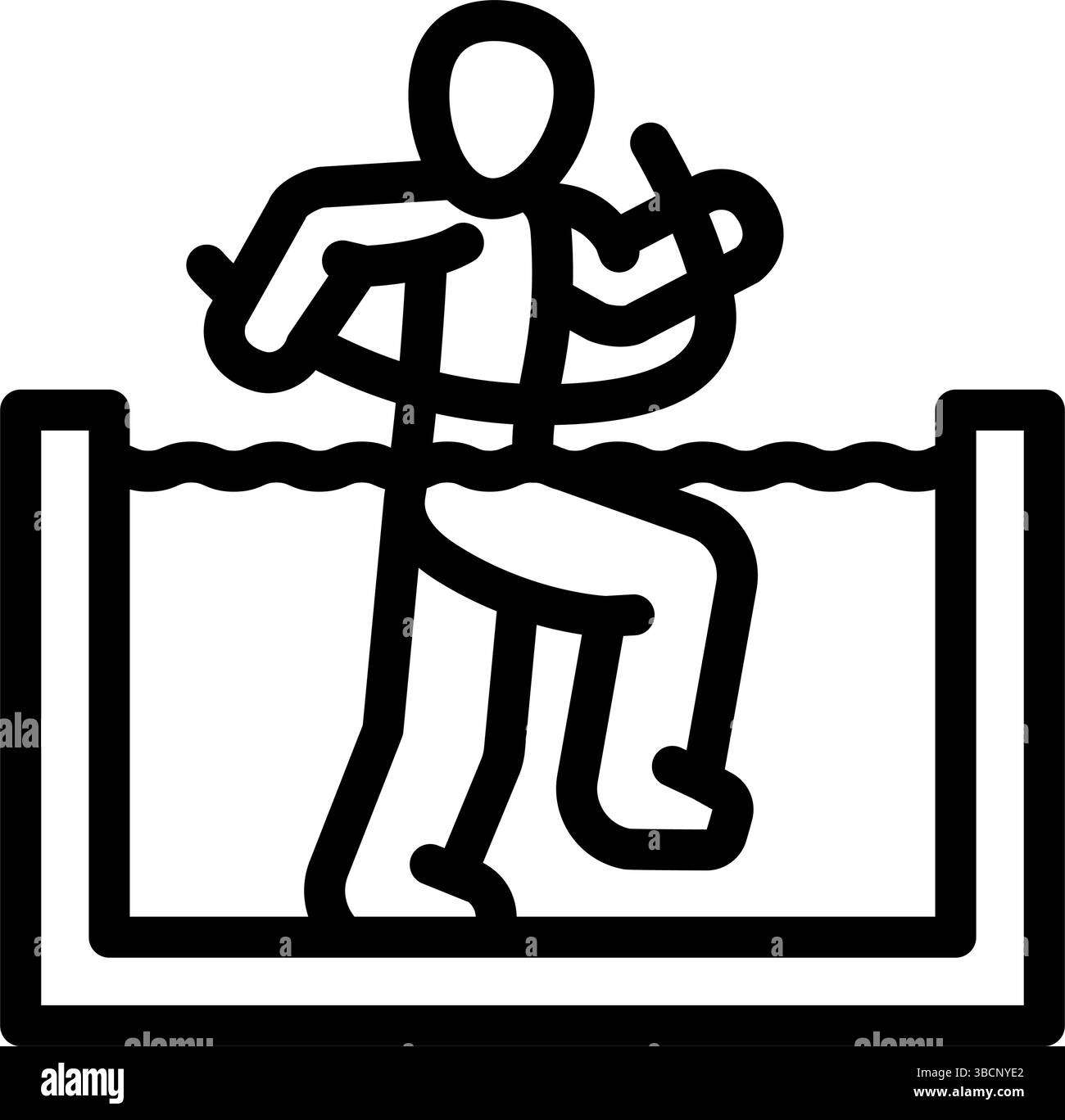 aerobica in acqua illustrazione vettoriale dell'icona della linea di demarcazione estiva Illustrazione Vettoriale