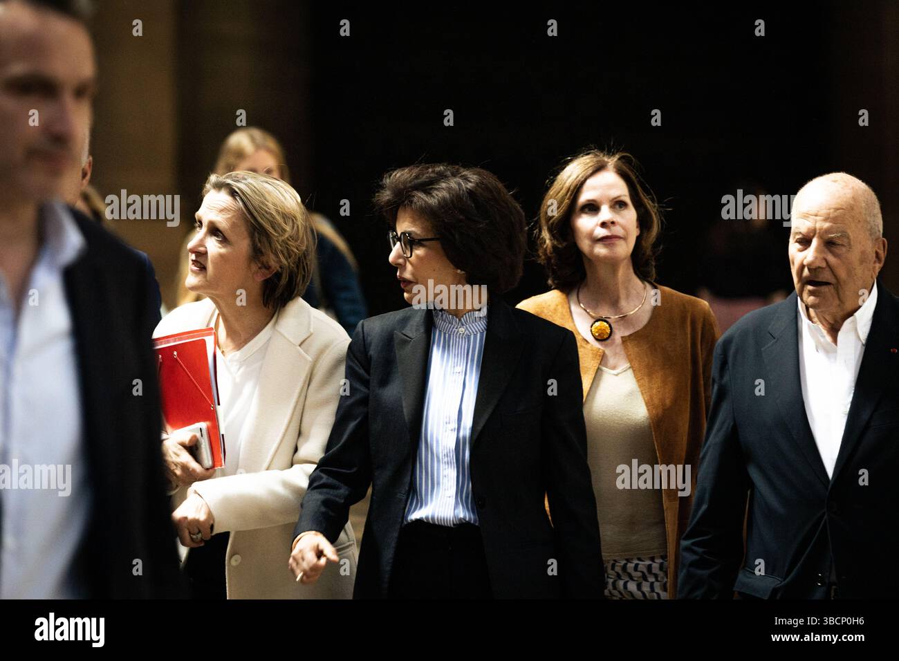 Parigi, Francia. 20 maggio 2025. Rachida dati, Ministro francese della Cultura, arriva al Pantheon per la cerimonia di premiazione dell'Audacity Artistic and Cultural 2025 a Parigi, Francia, il 20 maggio 2025. (Foto di Telmo Pinto/NurPhoto) credito: NurPhoto SRL/Alamy Live News Foto Stock
