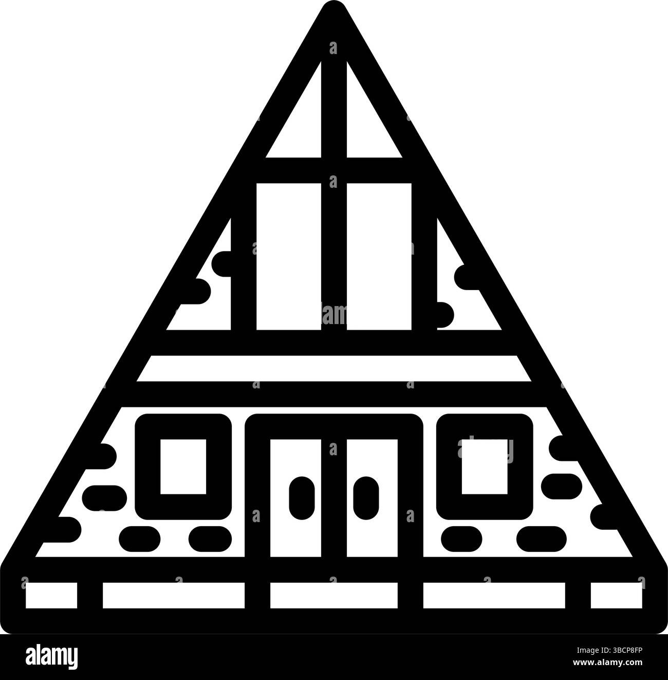 immagine vettoriale icona linea di legno cabina telaio Illustrazione Vettoriale