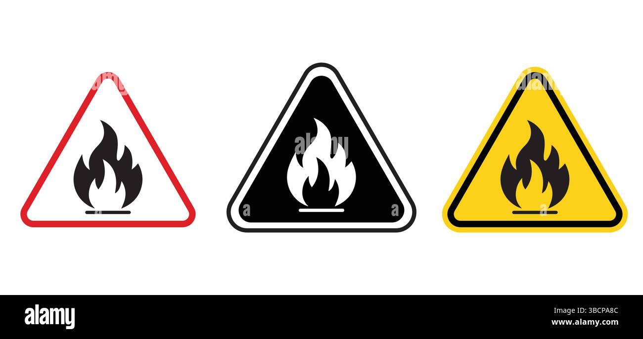 Collezione di icone del fuoco. Simbolo della fiamma. Icona fuoco di fuoco di fuoco di concetto. Logotipo sagoma falò. I simboli fiamme impostano lo stile piatto. Illustrazione Vettoriale