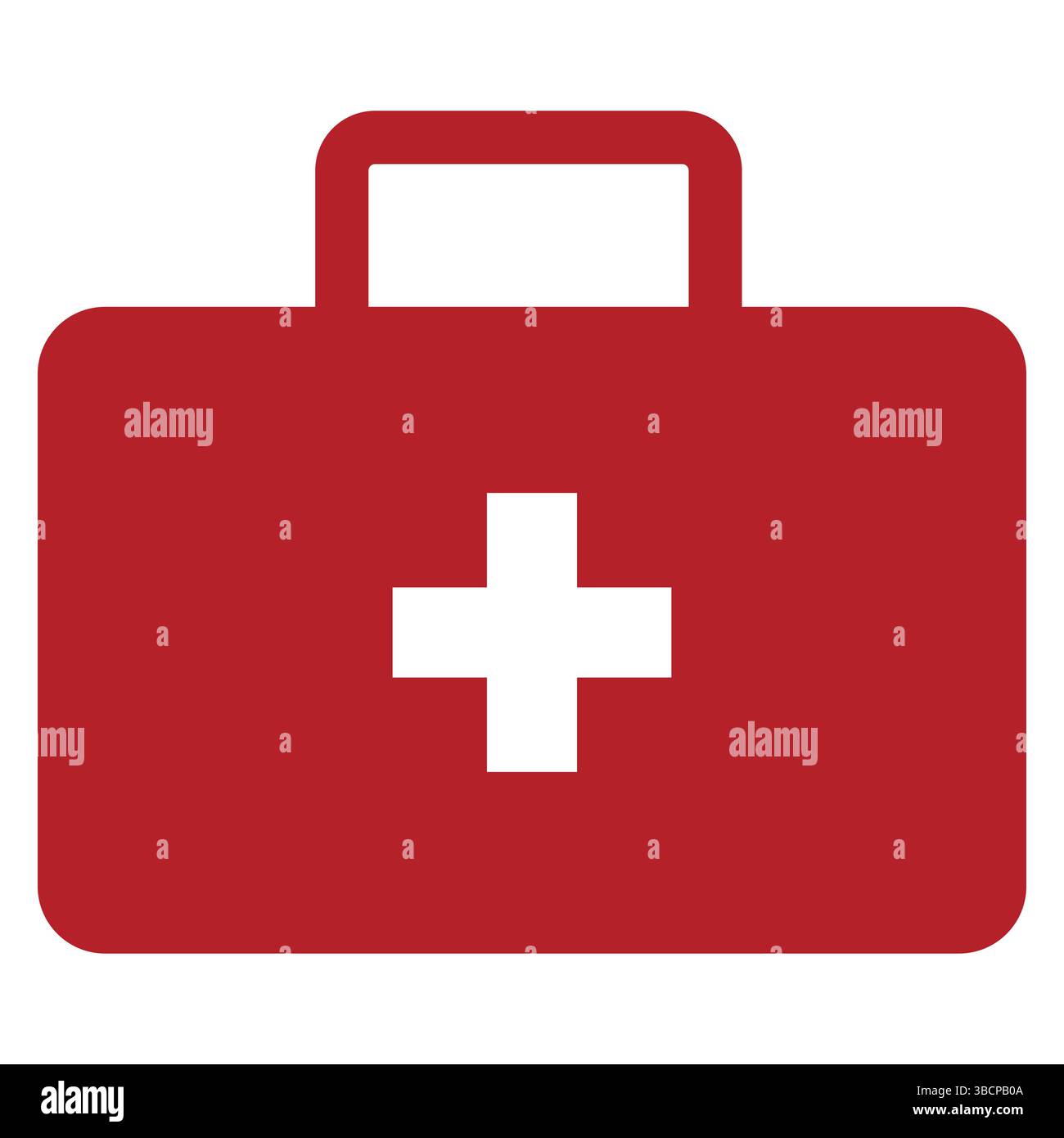Kit di pronto soccorso rosso: Un'immagine semplice ma potente di un kit di pronto soccorso rosso, con una croce bianca ben visibile, che rappresenta la preparazione all'emergenza. Illustrazione Vettoriale
