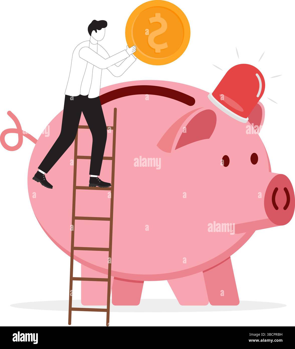 Emergenza associata al risparmio di denaro forse per una crisi finanziaria, spese impreviste o recessione economica. Foto Stock