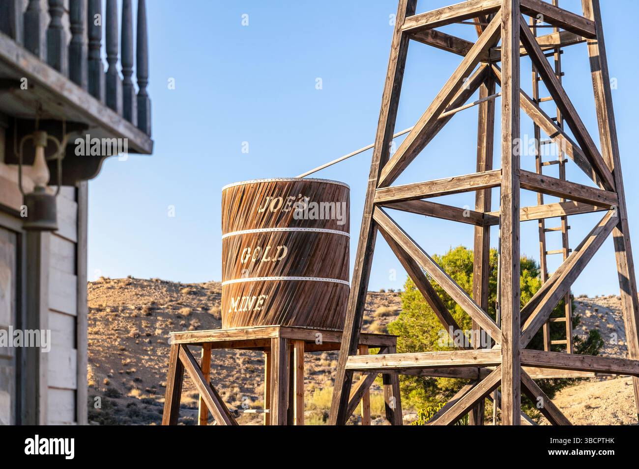 La miniera d'oro Joe's nel parco a tema Mini Hollywood - American Wild Western Style Foto Stock