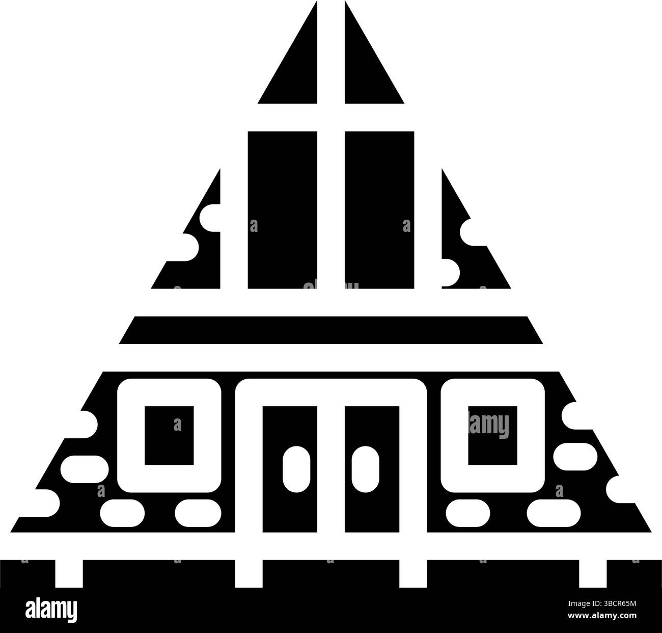 immagine vettoriale icona glifo in legno cabina telaio Illustrazione Vettoriale