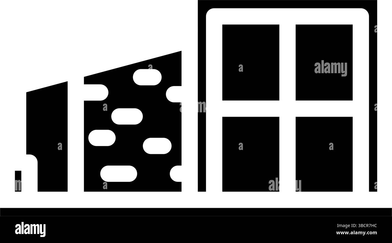 cabina in legno moderna e minimalista illustrazione vettoriale icona glifo in legno Illustrazione Vettoriale