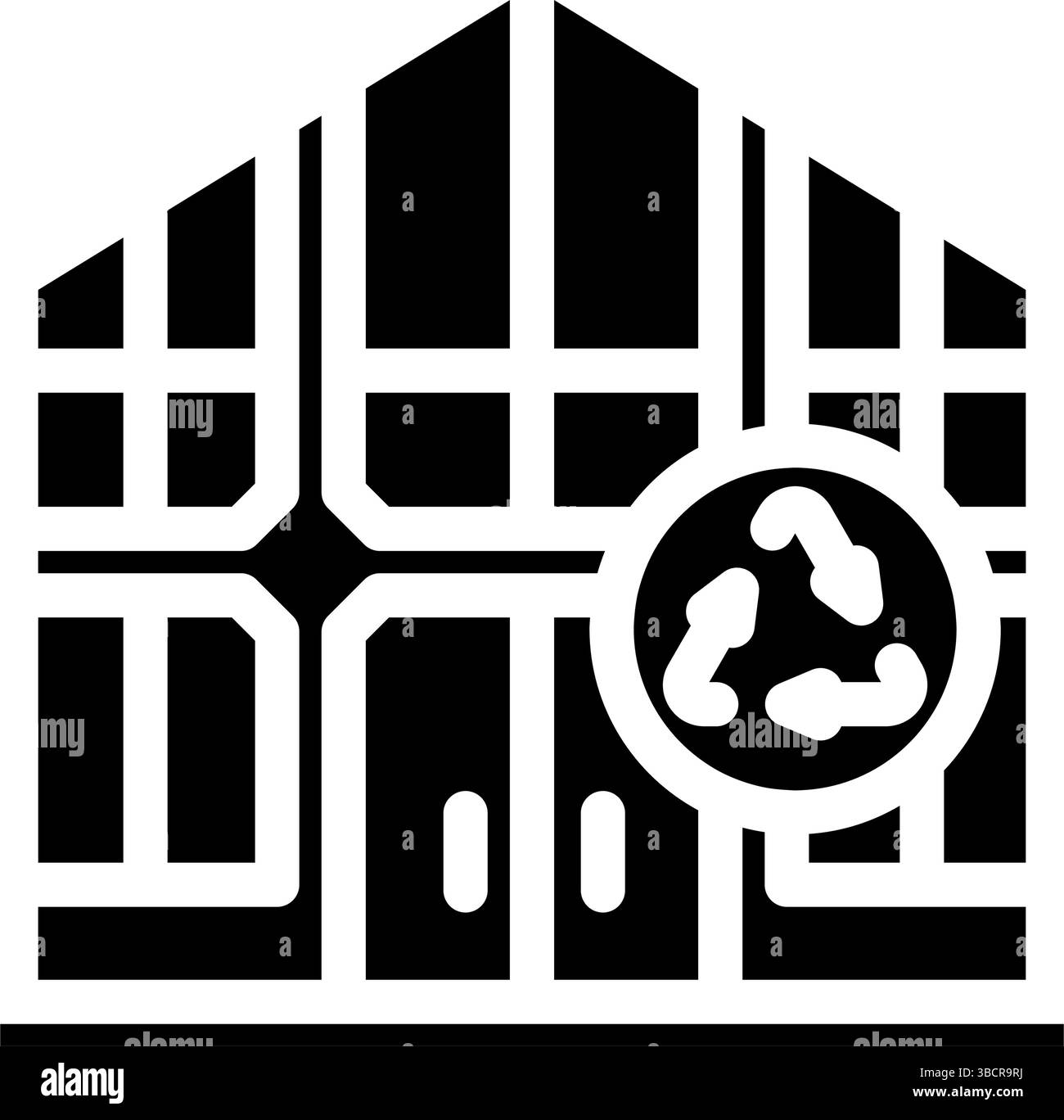 illustrazione vettoriale dell'icona del glifo della cabina ecocompatibile Illustrazione Vettoriale