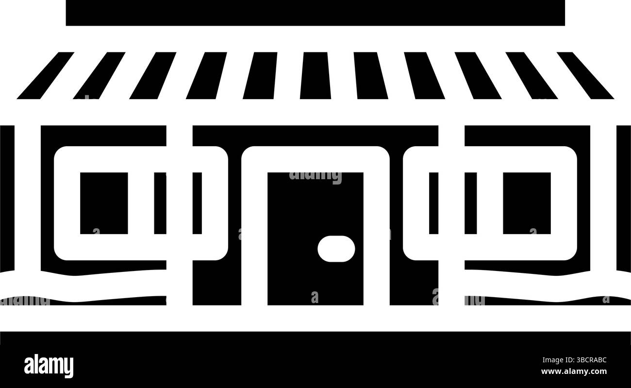 illustrazione vettoriale dell'icona del glifo della cabina in stile fattoria Illustrazione Vettoriale