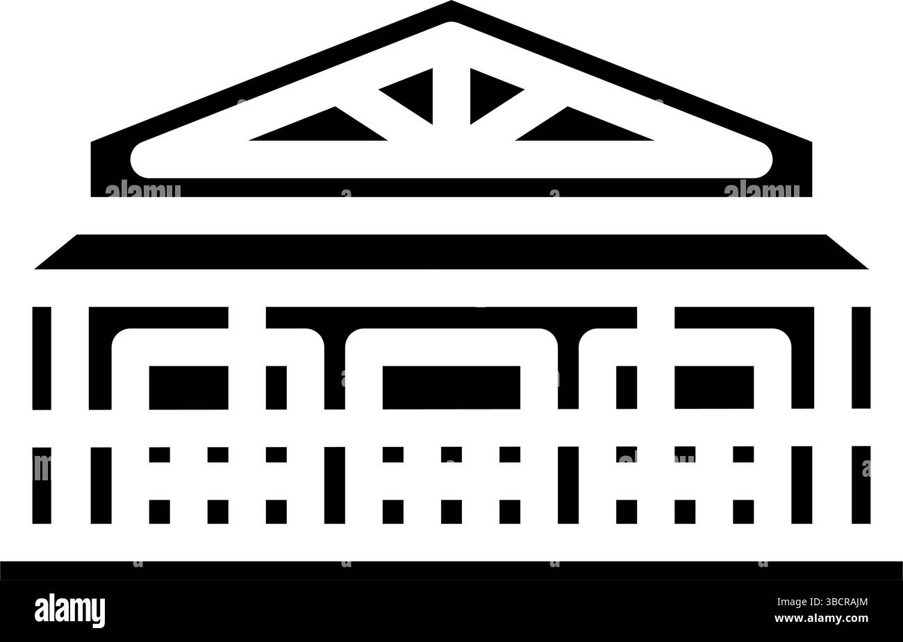 illustrazione vettoriale icona glifo portico avvolgente dell'abitacolo Illustrazione Vettoriale