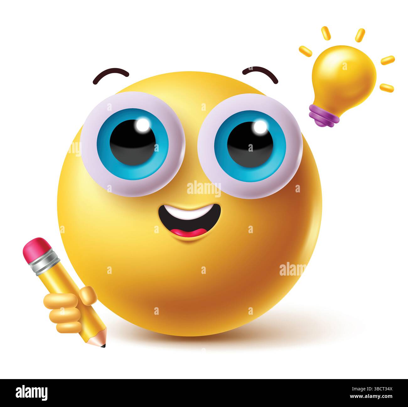 Design vettoriale dei personaggi delle emoji in 3d Back to School, graziosa collezione di personaggi delle emoji Back to School su sfondo bianco. Illustrazione vettoriale Illustrazione Vettoriale