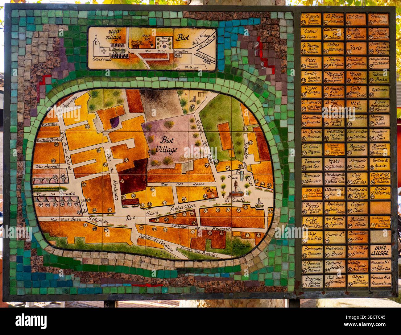 Mappa del villaggio di Biot, Alpes-Maritimes, Francia Foto Stock