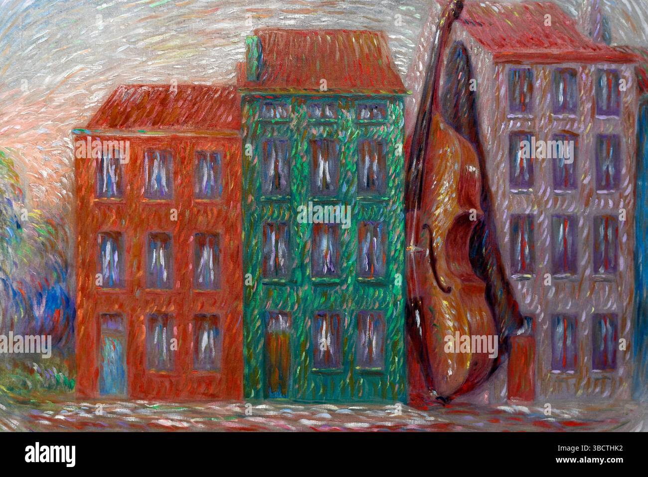 Immagine à la maison verte,1944, olio su tela,René Magritte (1898-1967),collezione privata. Foto Stock
