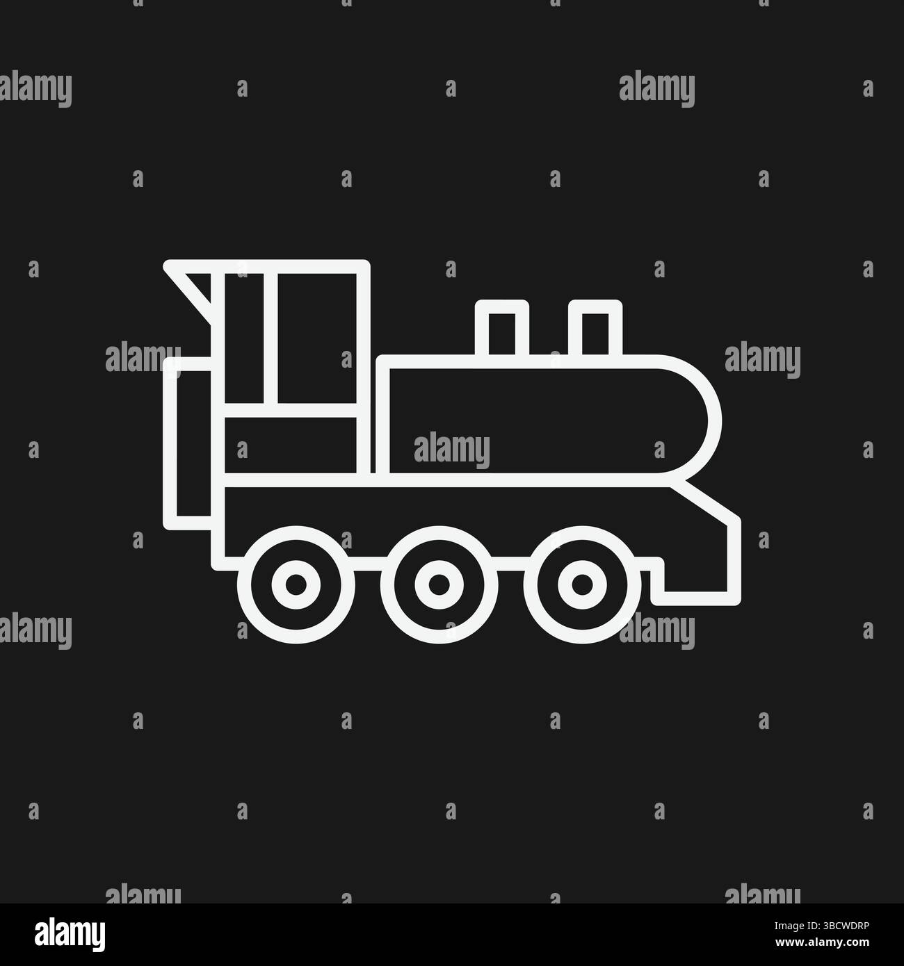 Icona minimalista del treno a vapore illustrazione semplice del grafico del motore di locomozione Illustrazione Vettoriale