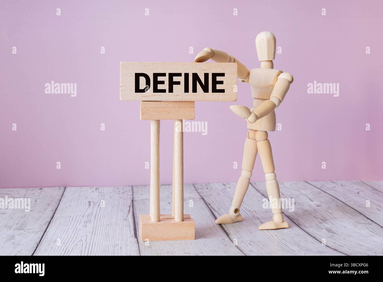 DEFINIRE la parola sul concetto del blocco di costruzione Foto Stock