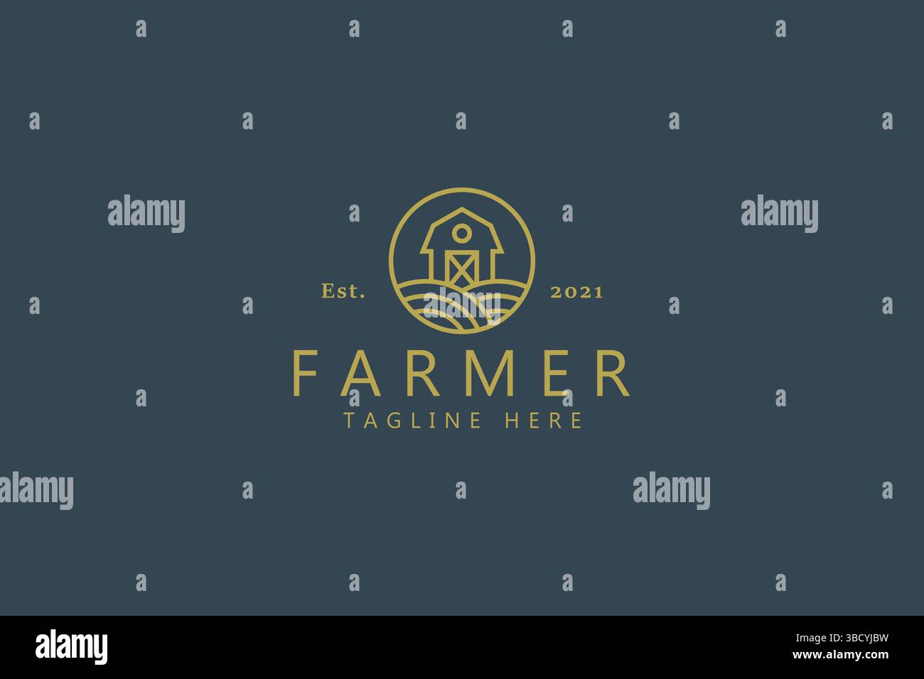 Logo Barn Farmer Premium Vector Illustrazione Vettoriale