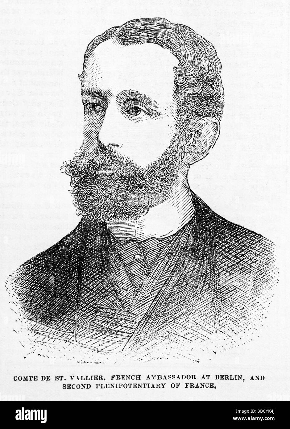 Ritratto di Charles Raymond de la Croix de Chevrières de Saint-Vallier, conte di St. Vallier, ambasciatore francese a Berlino e secondo plenipotenziario di Francia (1878). Illustrazione del XIX secolo dal Popular Monthly di Frank Leslie Foto Stock