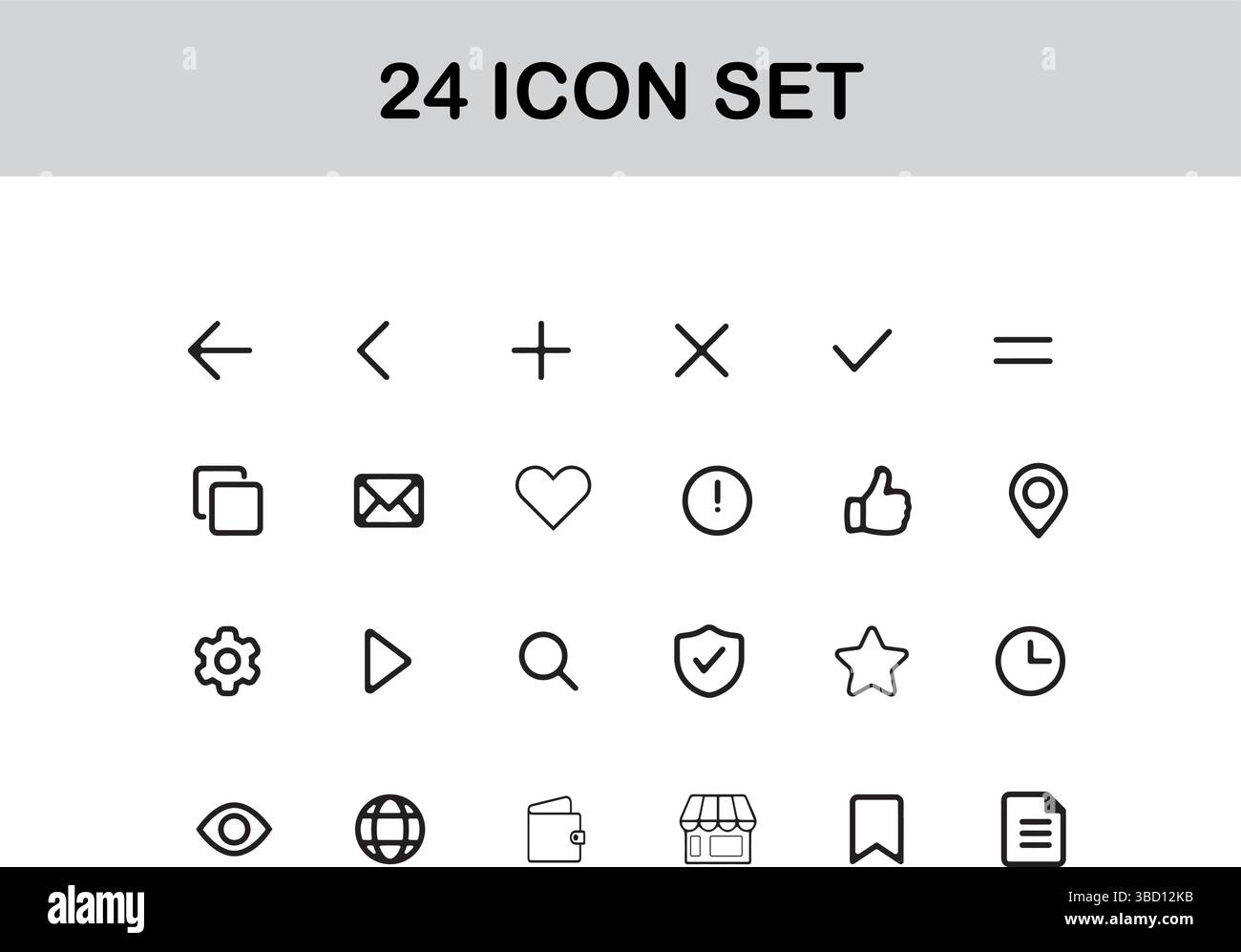 Pacchetto icone interfaccia utente - Set icone raccolta icone interfaccia digitale Illustrazione Vettoriale