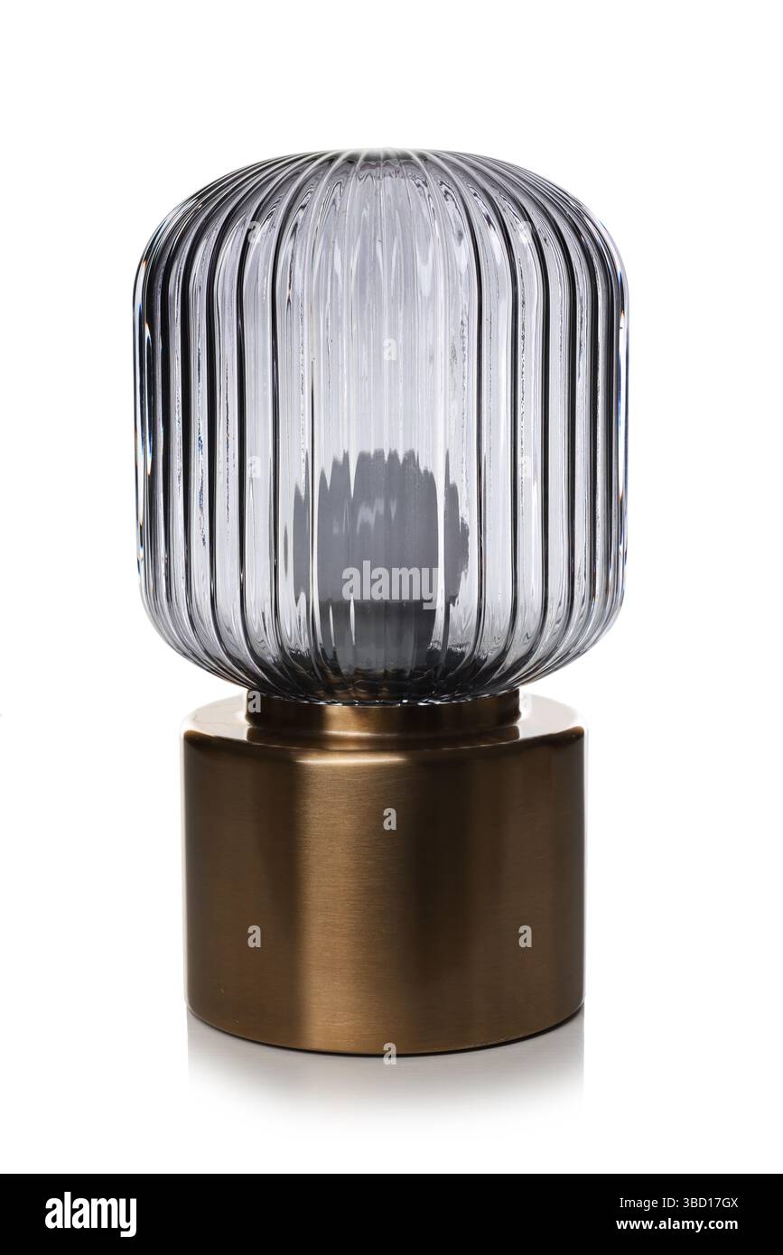 Un'elegante lampada da notte isolata su bianco Foto Stock
