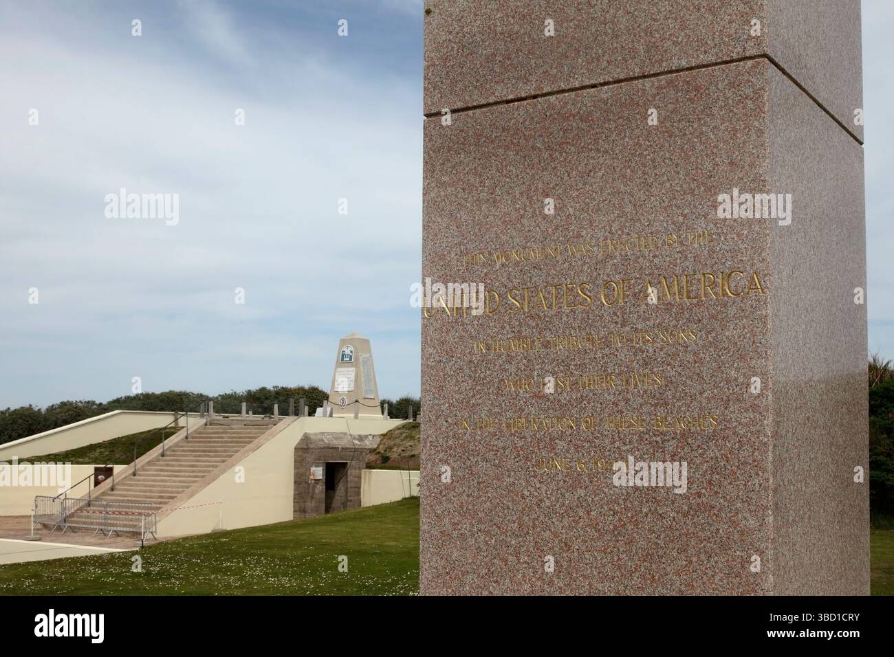 Memoriale delle forze armate statunitensi coinvolte nello sbarco del D-Day della seconda guerra mondiale, Utah Beach, Normandia, Francia. Foto Stock
