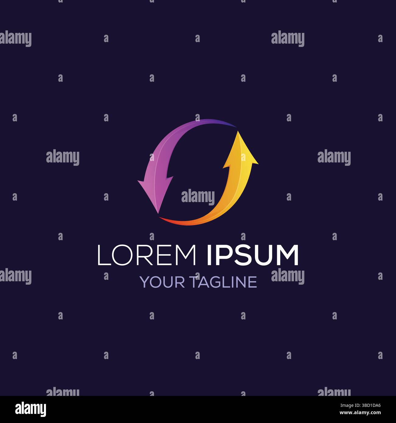 Logo Company ricicla la futura ricerca tecnologica sulle app Illustrazione Vettoriale