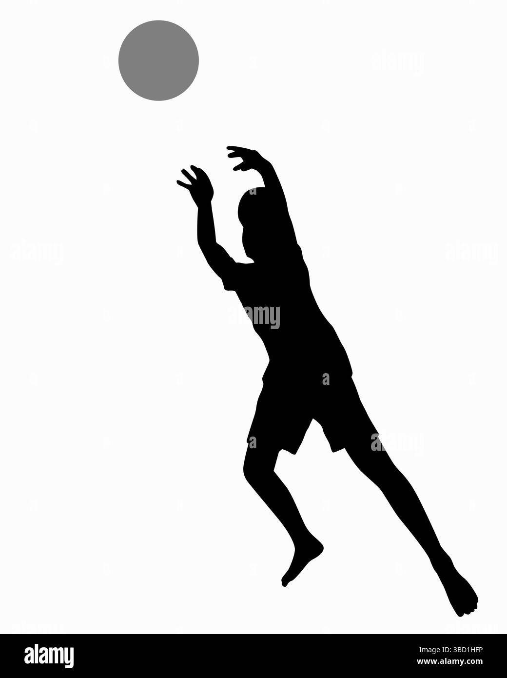 Silhouette di ragazzi che giocano con una palla Illustrazione Vettoriale