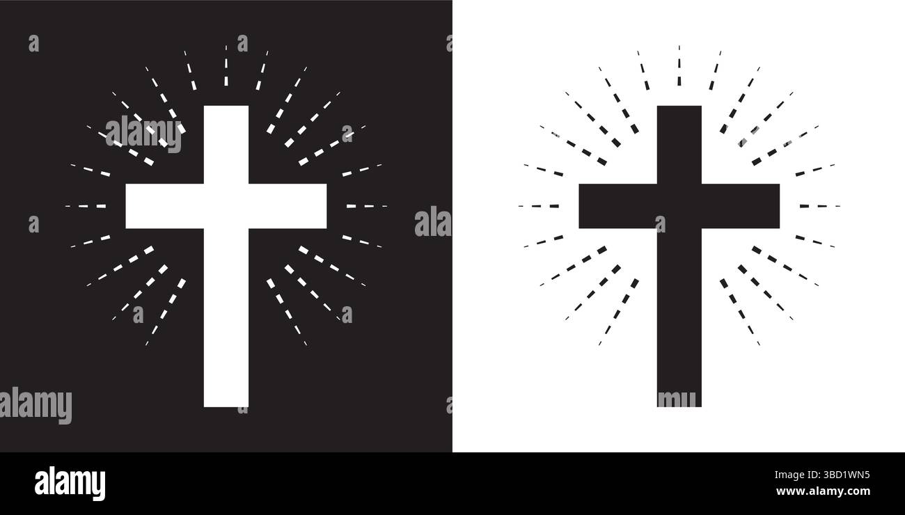 serie di semplici illustrazioni vettoriali isolate con icone di croce di religione Illustrazione Vettoriale