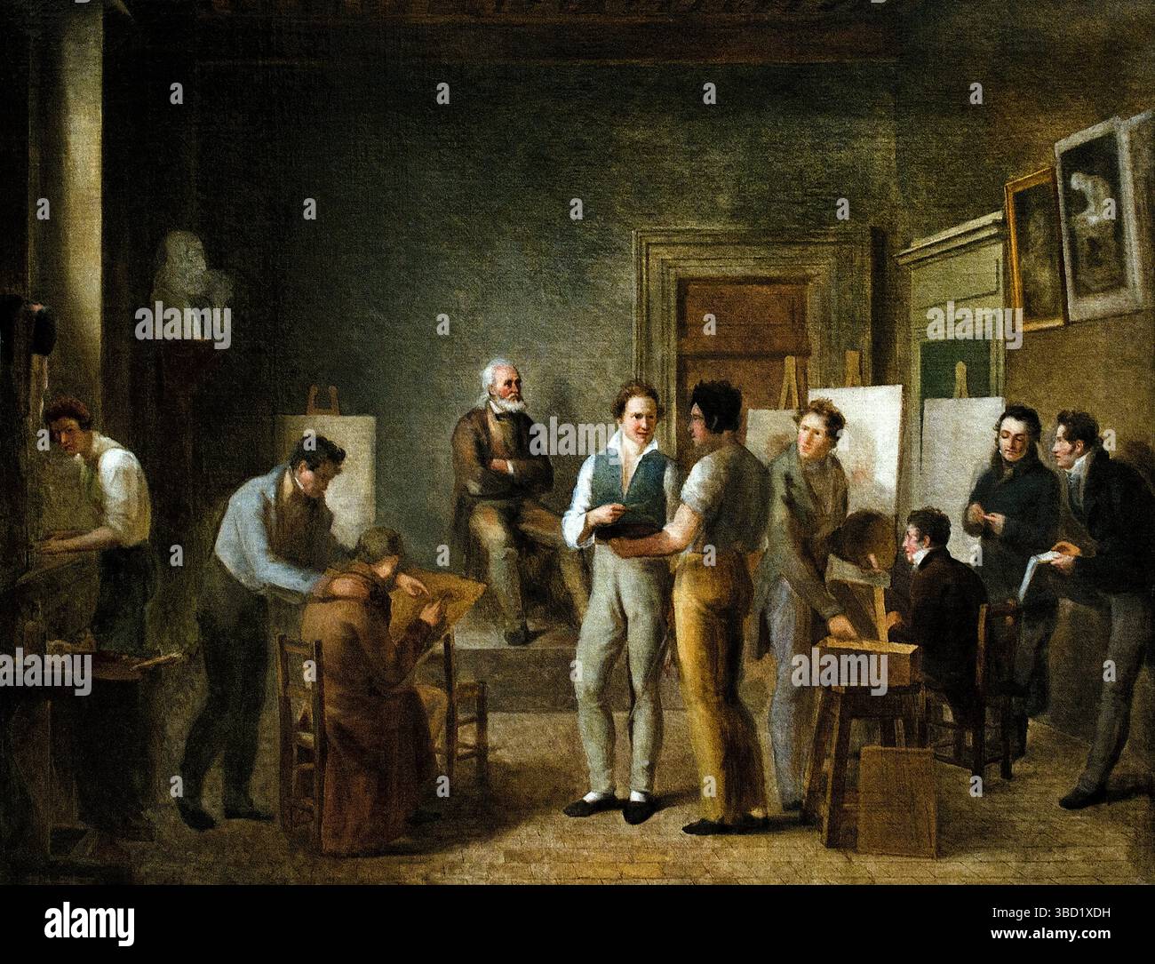 La classe Revoil all'Ecole des Beaux Arts di Lione di Jean Marie Jacomin 1789-1858 Francia Louvre francese, Parigi, Francia, francese. Foto Stock