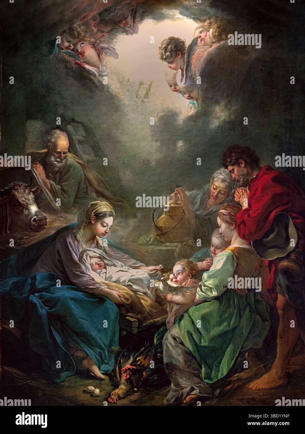 Adoration of the Shepherds (la luce del mondo) 1750 Francois Boucher 1703-1770 France French Louvre, Paris, France, French. Foto Stock