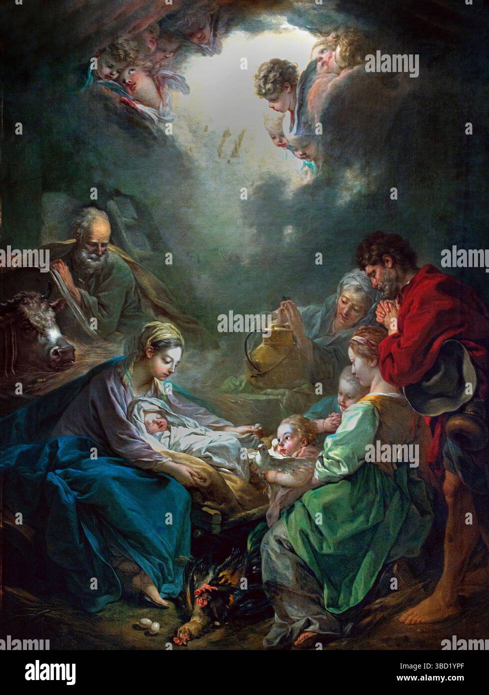 Adoration of the Shepherds (la luce del mondo) 1750 Francois Boucher 1703-1770 France French Louvre, Paris, France, French. Foto Stock