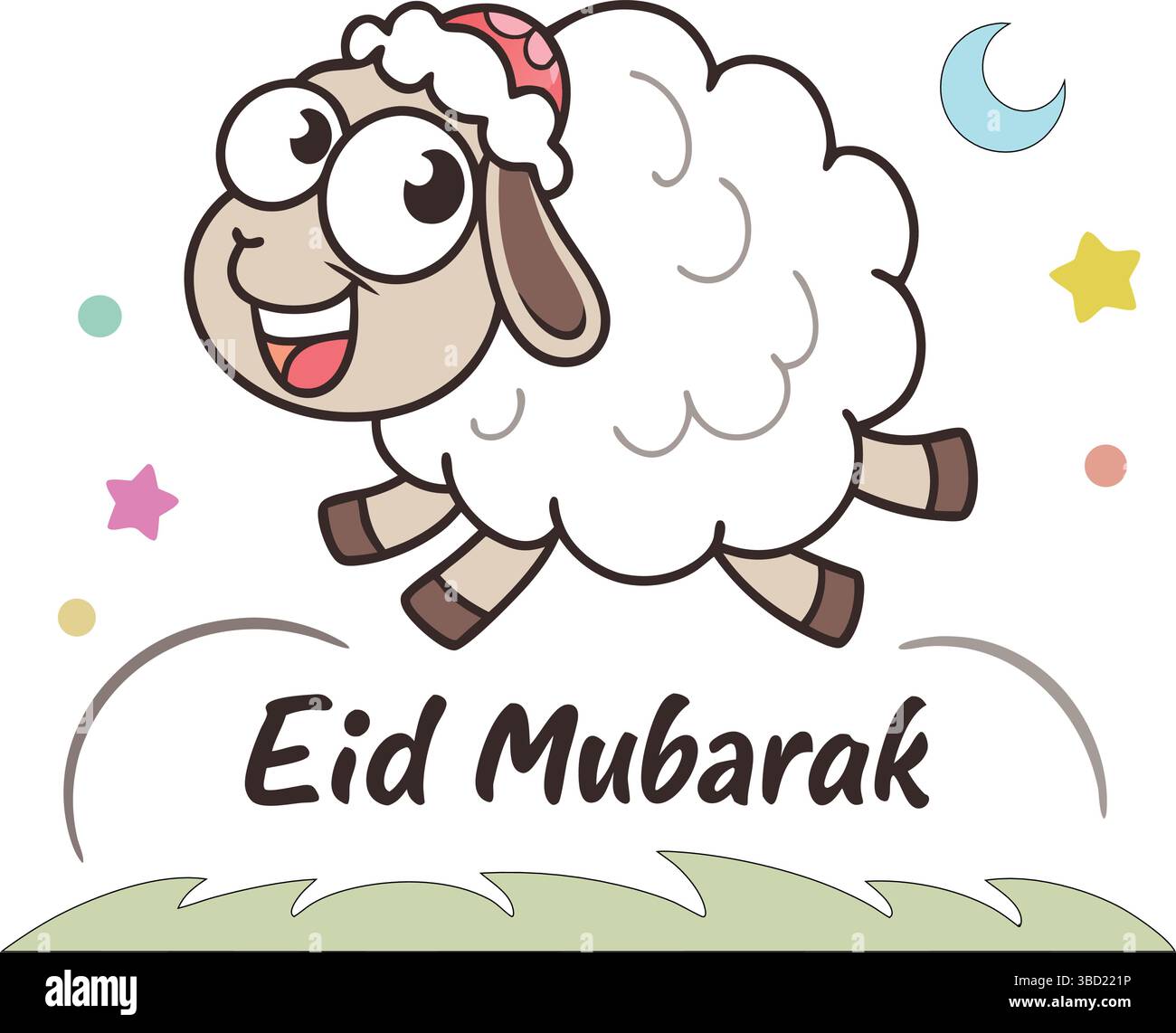 EID ul Adha 2025 Vector Graphics Collection - Festival islamico Bakra Eid Mubarak Design Elements e illustrazioni di pecore di capra Illustrazione Vettoriale