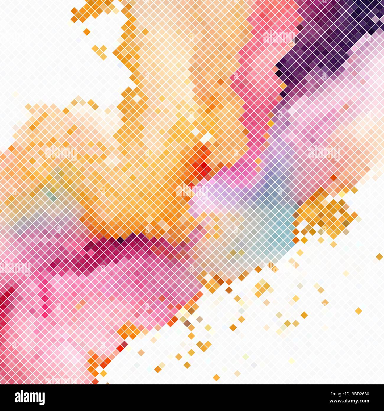 Sfondo astratto con un design in pixel color pastello Illustrazione Vettoriale