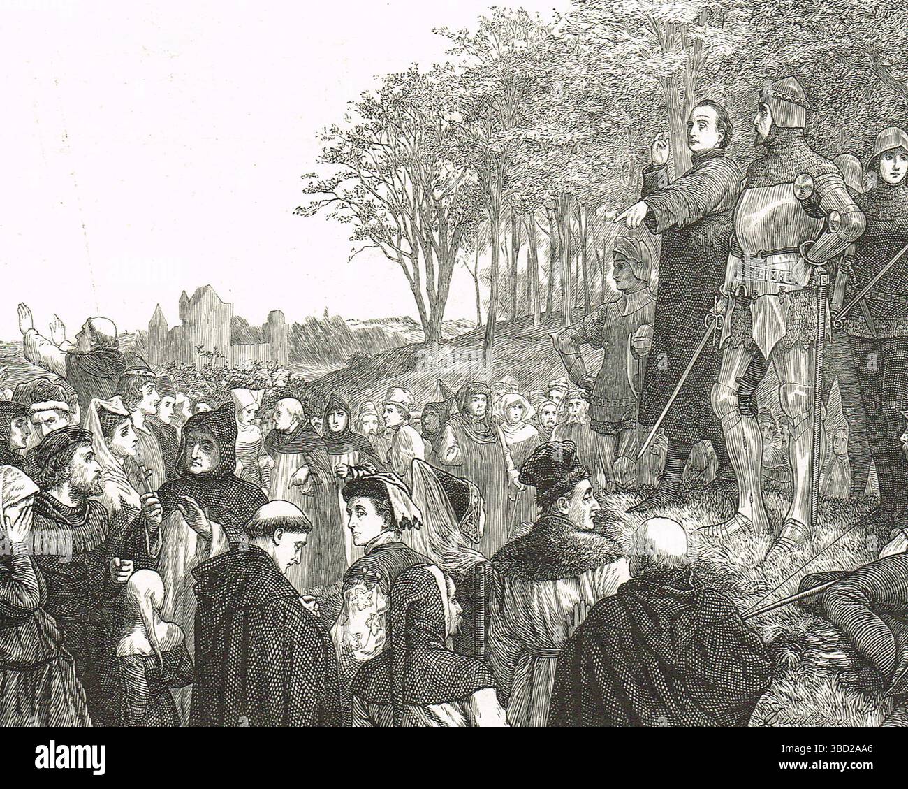 Lord Cobham ad una predicazione di Lollard, 1413 Foto Stock