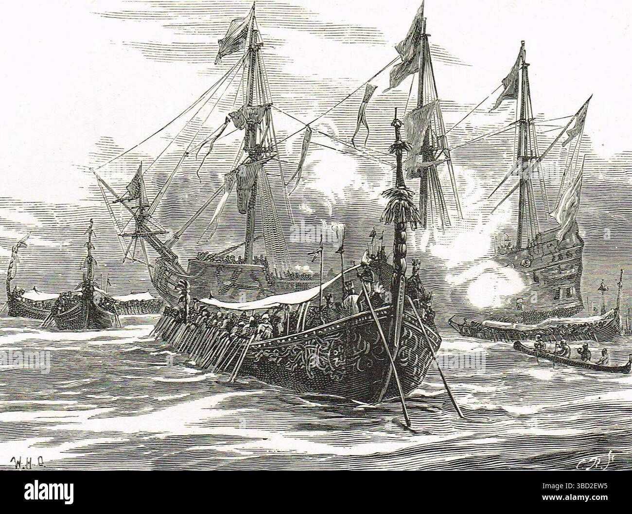 Francis Drake arriva a Ternate durante la sua circumnavigazione del globo, 1579. Un'importante isola di spezie nelle Molucche (l'odierna Indonesia) Foto Stock