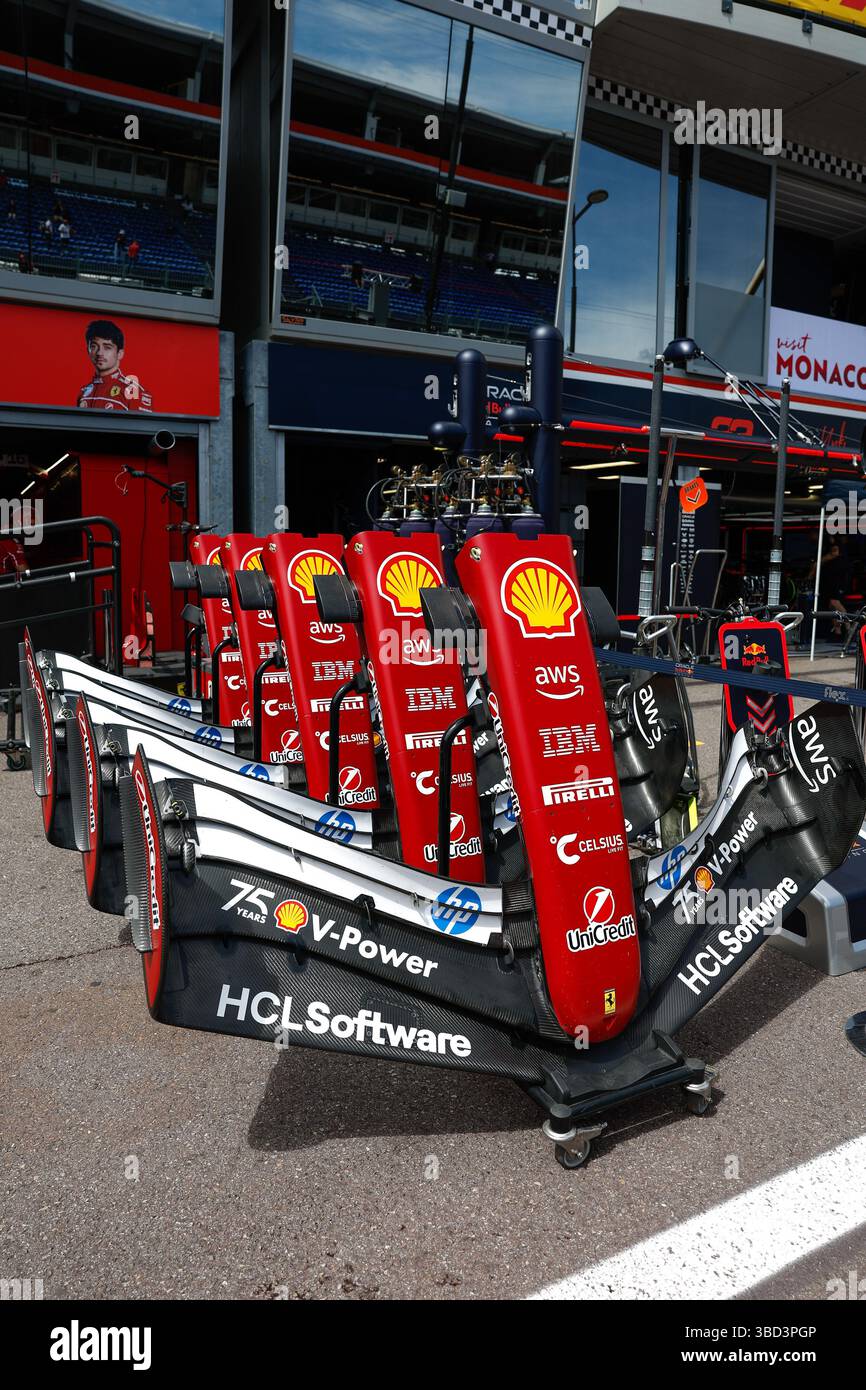 Montecarlo, Monaco. 22 maggio 2025. Ferrari SF-25 ala anteriore, Gran Premio di F1 di Monaco sul circuito di Monaco il 22 maggio 2025 a Monte-Carlo, Monaco. (Foto di HOCH ZWEI) credito: dpa/Alamy Live News Foto Stock