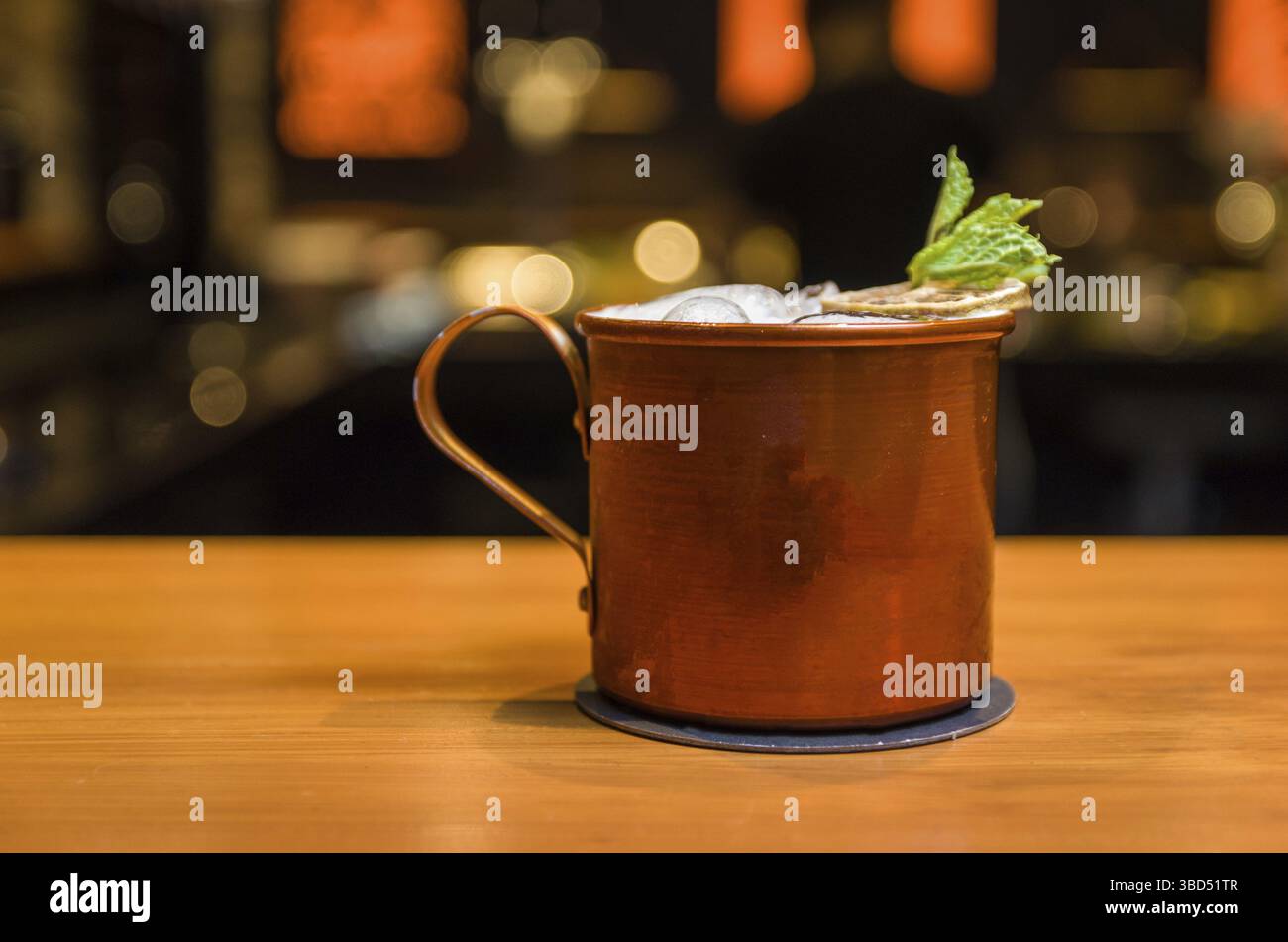 Deliziosa tazza di rame Mule Mosca bevanda primo piano Foto Stock